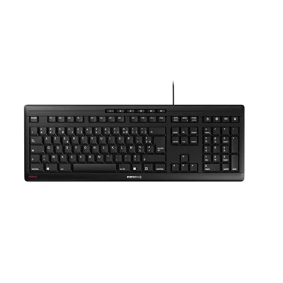 Abbildung von CHERRY STREAM KEYBOARD, Kabelgebundene Tastatur, Französisches Layout (AZERTY), Flüsterleiser Tastenanschlag, Einzigartiges Tippgefühl, Flaches Design, Schwarz