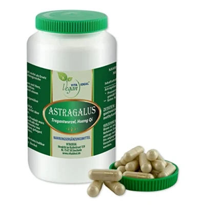 Abbildung von VITA IDEAL Vegan® ASTRAGALUS Wurzel 360 KAPSELN ASTRAGAL. membranaceus TRAGANT Tagesportion 900mg TRAGANTWURZEL reines Pulver. Pflanzlich, natürlich und ohne Zusatzstoffe.