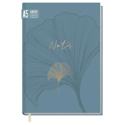 Abbildung von Notizbuch A5 kariert [Blue Ginkgo] 124 Seiten, 62 Blatt Ideal als Tagebuch, Bullet Journal, Ideenbuch, Schreibheft klimafreundlich &amp; nachhaltig