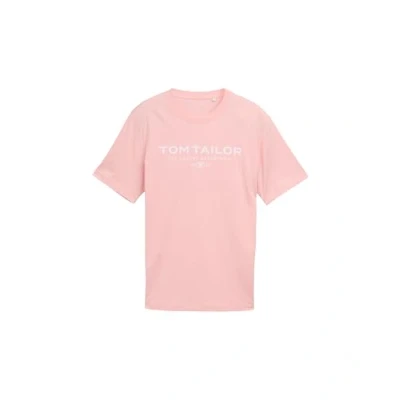 Abbildung von TOM TAILOR Herren 1037735 T Shirt Aus Baumwolle Mit Logo Print, 15950 Blush Pink, XL EU