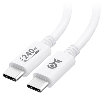 Abbildung von Cable Matters [USB IF zertifiziert] 240W USB C ladekabel 1m schnellladekabel für MacBook Pro, Dell XPS (USB ladekabel, 140W Kabel) mit Stromübertragung 3.1 in Weiß 2.0, No Video)