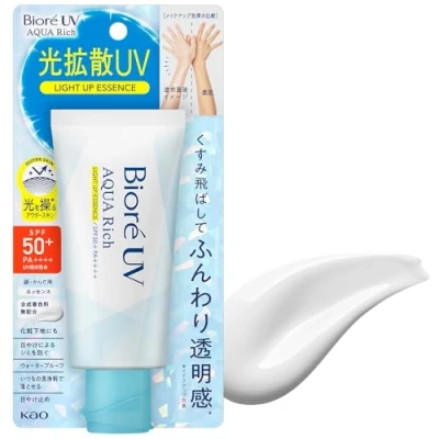 Abbildung von Biore UV Aqua Rich Light Up Essence 70g SPF50 +/PA ++++ Blotting Paper Set