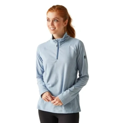 Abbildung von Regatta Damen Montes leichtes Fleece mit halbem Reißverschluss und Ministreifen Mikrofleece aus 100% Polyester, perfekt zum Wandern, Spazierengehen für Outdoor Aktivitäten