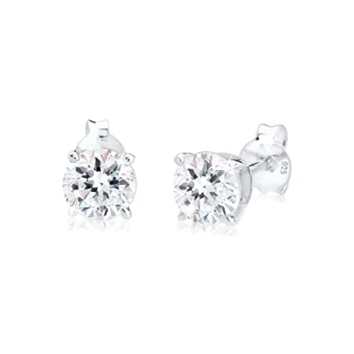 Abbildung von Elli Ohrringe Damen Funkelnd Rund mit Kristallen in 925 Sterling Silber