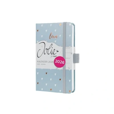 Abbildung von SIGEL J6334 Wochenkalender 2026 ca. A6, Grey Love, grau, Hardcover, Gummiband, Stiftschlaufe, Einstecktasche, 174 Seiten, vegan, Buchkalender, Terminplaner Kalenderbuch Jolie