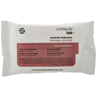 Abbildung von Cumlaude Lab Perianale Tücher, Feuchte Reinigungstücher für die Hygiene, Provitamin B5, Feuchtigkeitsspendend, Hypoallergen, paraben und alkoholfrei, Dermatologisch getestet 15 Stück