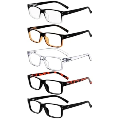 Abbildung von Eyekepper 5er pack Federscharniere Vintage Herren Lesebrille mit Transparentem Fassung