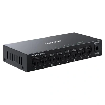 Abbildung von Tenda TEG208E Managed Switch 8 Port Gigabit Netzwerk LAN (IGMP Snooping, QoS, VLAN, DHCP MAC Address Binding, Lüfterlos, Metallgehäuse) Schwarz