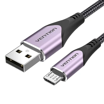 Abbildung von VENTION PS4 Controller Ladekabel Micro USB Kabel 1m Nylon Android Datenkabel Violett für Slim, Pro, Samsung Galaxy Tablette, Huawei P Smart, Redmi, Nokia, Kindle Fire Tablette