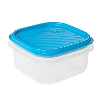 Abbildung von Tatay Frischhaltedose , Vakuum, 0,3 l Kapazität, flexible Druckdeckel, BPA frei, Geeignet Mikrowelle und Spülmaschine, Blau. Maße: 10 x 5,5 cm