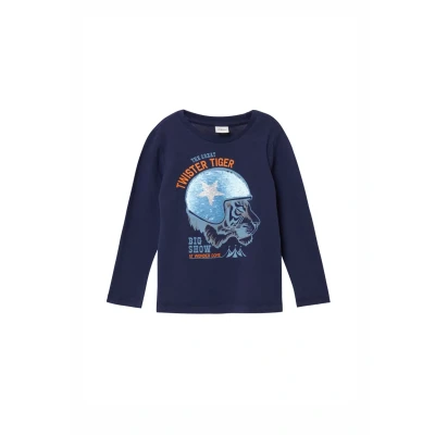 Abbildung von s.Oliver Junior Langarmshirt, mit Print und Wendepailletten, für Kids