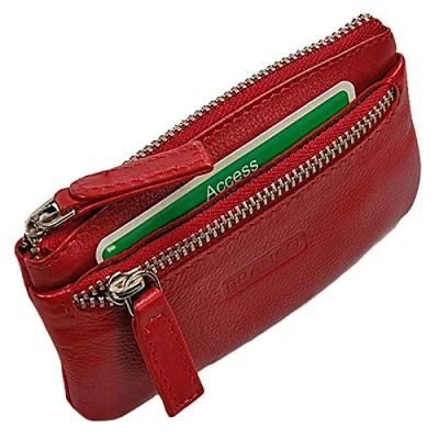 Abbildung von GoBago Branco Schlüsseltasche Leder Schlüsseletui Schlüsselmappe Auto Etui Tasche (Rot)