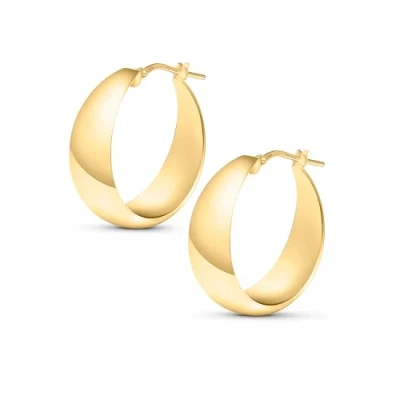 Abbildung von Amberta Damen 925 Sterling Silber Dicke Ohrringe: Gold Ohrringe 25 mm