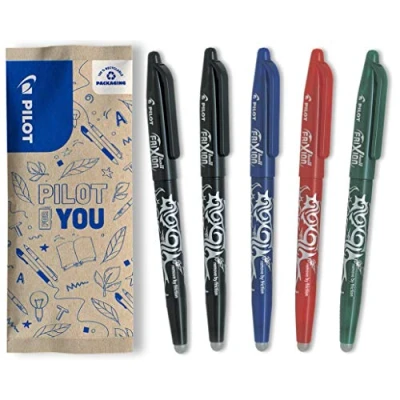 Abbildung von PILOT FriXion Ball 0.7 Set 5 Stück: 2x Schwarz, 1x Blau/Rot/Grün Radierbare Tintenroller 0,4mm Strichstärke, angenehme Schreibführung beim Schreiben, thermosensitive Tinte, austauschbare Mine