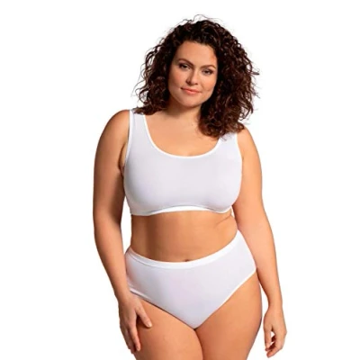 Abbildung von Ulla Popken Damen Bustier T Shirt BH, White, 58 60 EU