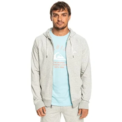 Abbildung von Quiksilver Essentials Raglan Kapuzenpulli mit Reißverschluss für Männer Grau
