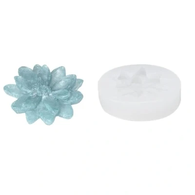 Abbildung von Ideen mit Herz Silikon Form Blume Geburtstag Deko Tisch Dekoration Gieß für Marmor Gips, Beton DIY Größe des Objekts: 3,5cm x 3,7cm 0,8cm