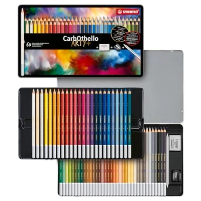 Abbildung von Pastellkreidestift STABILO CarbOthello ARTY+ 60er Metalletui mit 60 verschiedenen Farben
