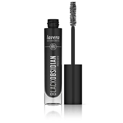 Abbildung von lavera Black Obsidian Mascara kein Verklumpen &amp; Verkleben volumstärkend Endlose Länge vegan Naturkosmetik (1x 10 ml)