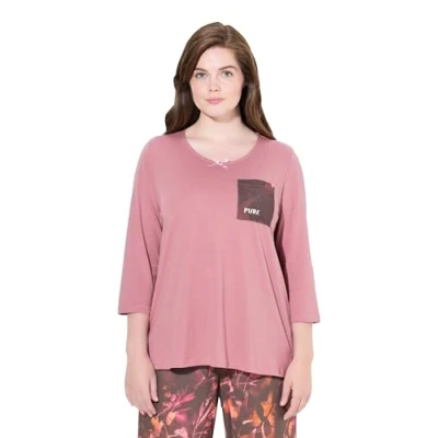 Abbildung von Ulla Popken Nachtwäsche Shirt, Damen, Größe: 46/48, Dusty rose