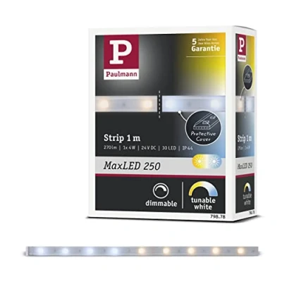 Abbildung von Paulmann 79878 LED Stripe MaxLED 250 1m beschichtet IP44 4W 270lm Tunable White dimmbar Lichtband Kunststoff 2700 K