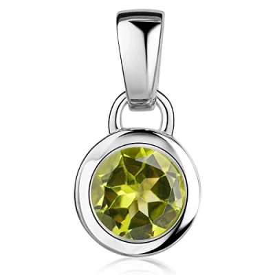 Abbildung von Materia Damen Kettenanhänger Silber 925 Edelstein Peridot Anhänger KA 505 Grün_ohne Kette