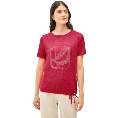 Abbildung von CECIL Damen B323517 T Shirt mit Schmucksteinen, Glazed Apple Red, L