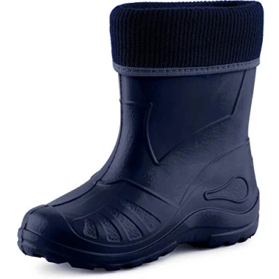 Abbildung von Ladeheid Kinder Mädchen Jungen Federleichte Eva Thermo Gummistiefel Gefüttert KL058 (Dunkelblau, 34 EU)