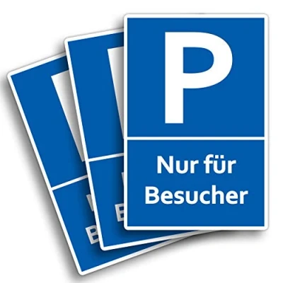 Abbildung von 3x Schilder Nur für Besucher 20 x 30 cm aus stabiler PVC Hartschaumplatte 3mm Parkplatzschild Schild Gäste mit UV Schutz von STROBO
