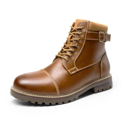 Abbildung von Bruno Marc Herren Motorrad Stiefel Chukka Boots Stiefeletten Biker Freizeitschuhe Leder,Size 46,Braun,ENGLE 05