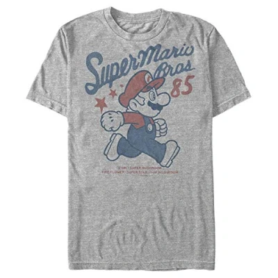 Abbildung von Nintendo Herren Super Mario Running Profile 1985 T Shirt, Athletic meliert, Mittel