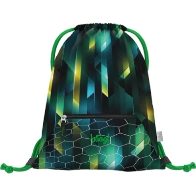 Abbildung von Baagl Sportbeutel Turnbeutel Gymsack Sporttasche Tagesrucksack Fussball für Kinder, Größe: One Size, Grün