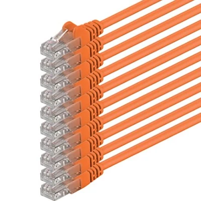 Abbildung von 2m orange 10 Stück (PACK) CAT.6 CAT6 Ethernet Lan Netzwerk Kabel 1000 Mbit/s Patchkabel