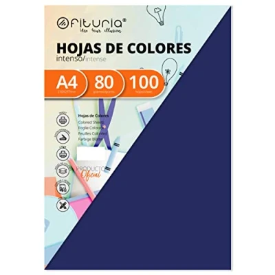 Abbildung von OFITURIA FAB 17110 Pack 100 Hojas Color Azul Oscuro Tamaño A4 80g