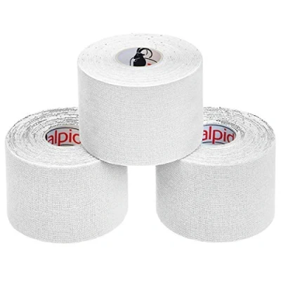 Abbildung von ALPIDEX Kinesiologie Tape 1/3/ 6/12 Rollen Viele Farben 5 m x cm Anwendungsbroschüre Elastisch Wasserfest Hautfreundlich Physio Muskel Set, Farbe:weiß, Menge:3