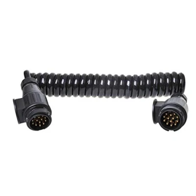 Abbildung von ProPlus 343538 Spiralkabel Anhängerkabel Länge 3,5 Meter 8 Adern mit 2 x Stecker 13 polig PVC