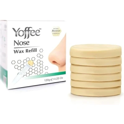 Abbildung von Original Yoffee Nose Wax Refill Nasenhaar Wachs Nachfüllpackung 6x20g Discs (120 g) Hair Removal für Männer &amp; Frauen Nasenhaarentferner aus Bio Bienenwachs Aloe Vera Made in Spain