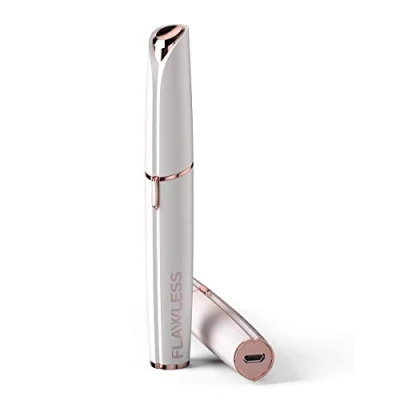 Abbildung von Finishing Touch Flawless Brows Augenbrauenrasierer, elektrischer Gesichtshaarentferner, schmerzfrei und wiederaufladbar, Weiß