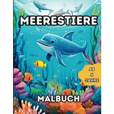 Abbildung von Meerestiere Malbuch ab 6 Jahre: Entdecke die faszinierende Welt der Meeresbewohner 50 Ausmalbilder für kleine Entdecker (Mädchen und Jungs) Jahren