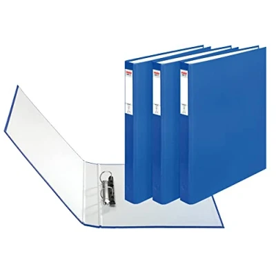 Abbildung von Herlitz 1913813 Ringbuch A4 PP 2 Bügel, 24 mm Pack 3er, Farbe blau