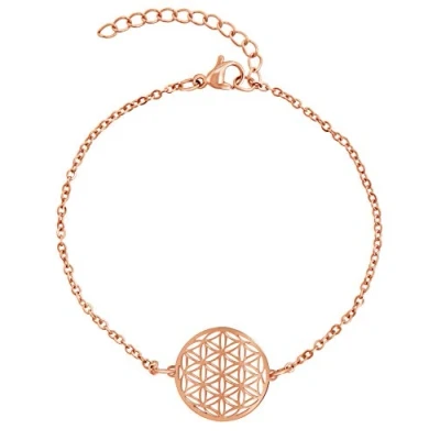 Abbildung von Nuoli® Lebensblume Armband Damen Silber (15 + 5cm verstellbar) Armkette für Frauen &amp; Mädchen mit Blume des Lebens Anhänger