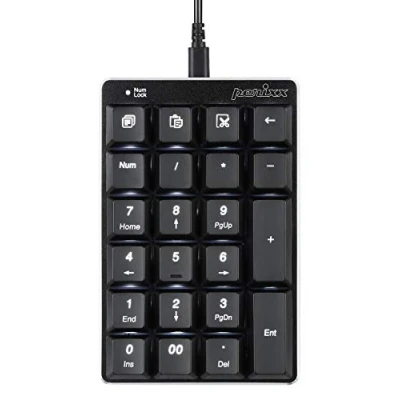 Abbildung von Perixx PERIPAD 303 Mechanischer Nummernblock mit Hintergrundbeleuchtung USB 22 Tasten Brauner Kailh Schalter