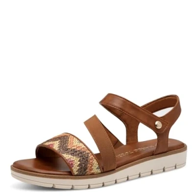 Abbildung von Marco Tozzi Riemensandalette, Damen, Größe: 39, Cognac Schuhe