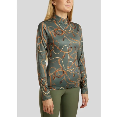 Abbildung von Montar Poloshirt Haily Bridle Print Lange Ärmel Pine Green