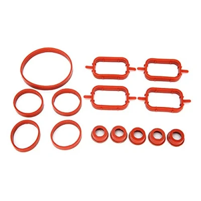 Abbildung von Ansaugkrümmer Dichtungen Intake Manifold Ansaugbrücken Reparaturset 14pcs / set Einlasskrümmersatz Ersatz für M57 M47 E87 E46 E90 E91 E92 E93 E39 E60