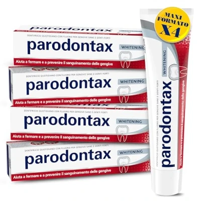 Abbildung von Parodontax Whitening Zahnpasta mit Aufhellungseffekt*, für gesundes Zahnfleisch und starke Zähne, täglicher Gebrauch, verbesserter Geschmack, 4 x 75 ml
