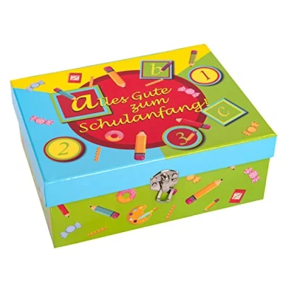 Abbildung von Idena 30262 Geschenkbox Schulanfang, ABC, Mitbringsel, 1. Schultag, Einschulung, Geschenkschachtel, Mittel