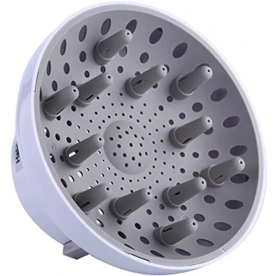 Abbildung von Hairizone Universal Haar Diffusor Anpassungsfähig für Schlag Trockner mit Düse D = 1,7&quot; 2,6&quot; lockiges oder welliges Styling, Trocken und Gain Maximales Volumen ohne Frizz, weiss