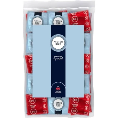 Abbildung von MISTER SIZE Kondome Extra Dünn &amp; Hauchzart Gefühlsecht Feucht Perfekte Passform Aus Naturkautschuk Latex für Natürliches Gefühl Höchste Sicherheit (100er Pack, 60mm)