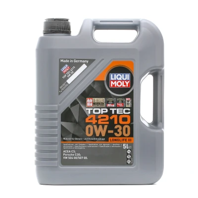 Abbildung von Liqui Moly Top Tec 4210 0W 30 5l Motoröl 21605 AUDI: A6 C7 Saloon, Avant, A4 B9 VOLKSWAGEN: Passat B8 Variant, B5 GP Saloon